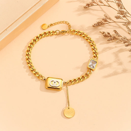 Shophably®  Radiant Mystique Gold Link Bracelet