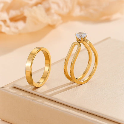 Shophably® Elegant Golden Dou Halo Ring